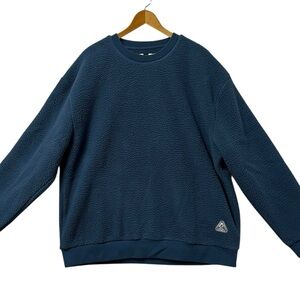 Topman Relaxed Fleece Sweatshirt Men’s XXL Blue Thick Pile Pullover EUC